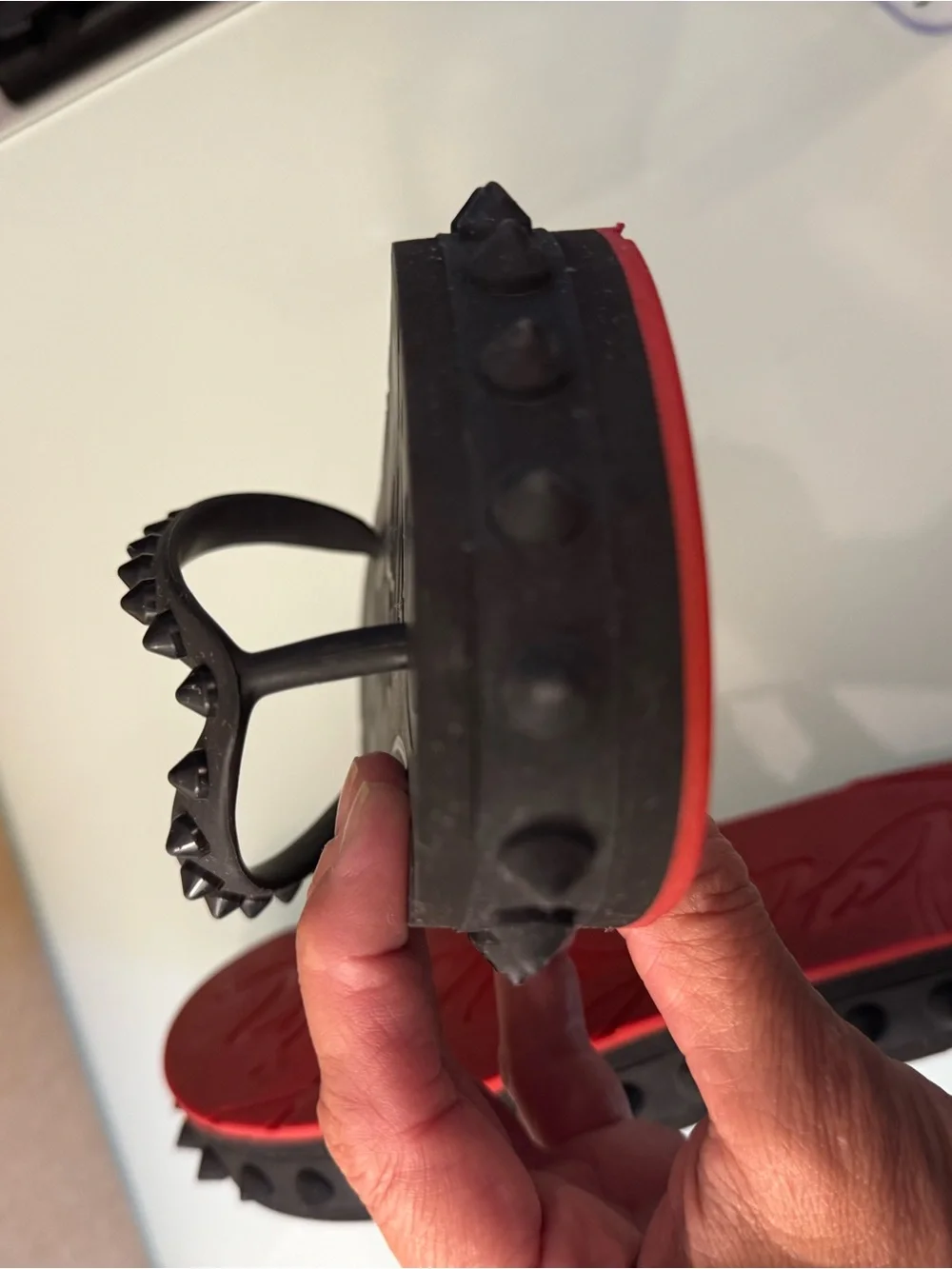 Christian Louboutin Black Studded Platform Flip Flops